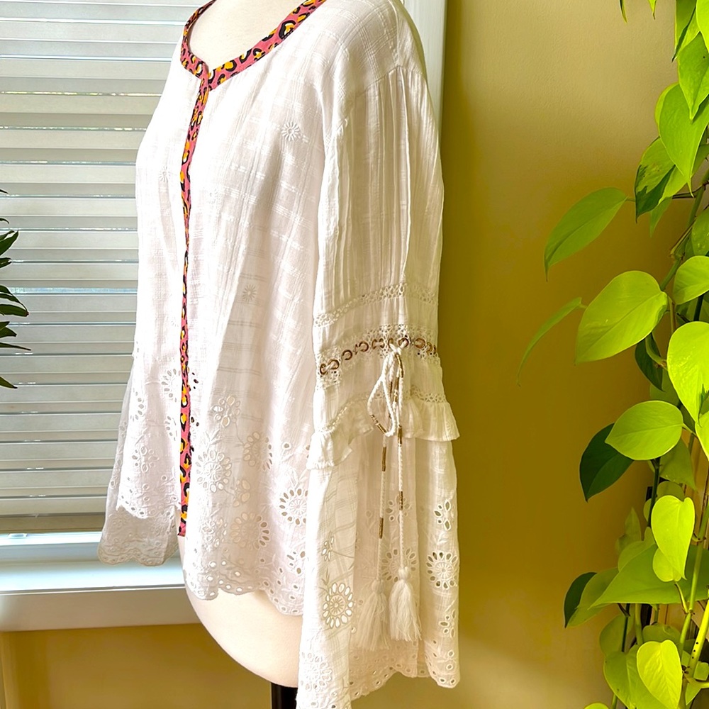 NWOT Aratta Silent Journey White Cotton Eyelet Jacket